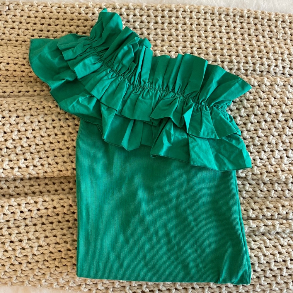 Zara Green Ruffle Bodysuit